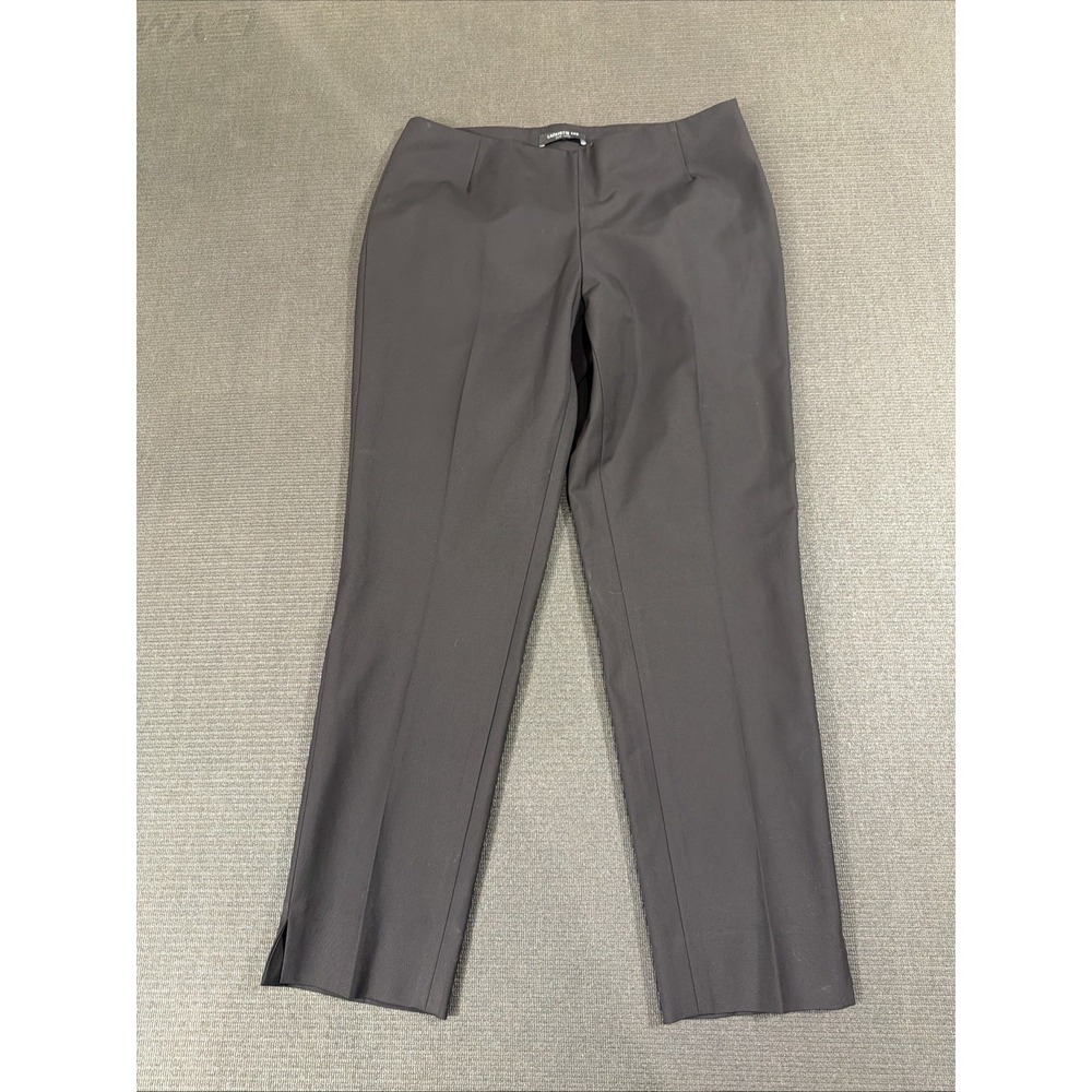 Lafayette 148 Stretch Black Side Zip Slit Ankle Tapered Trouser Size 10